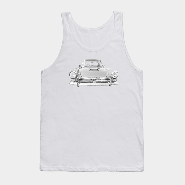 Sunbeam Alpine Tiger 1960s British classic sports car monochrome Tank Top by soitwouldseem